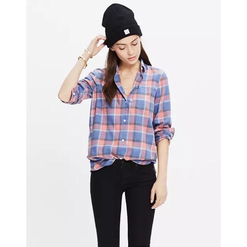 Rivet & Thread Harvey Multicolor Plaid Cotton Blend Button-Down Shirt NWOT Sz S